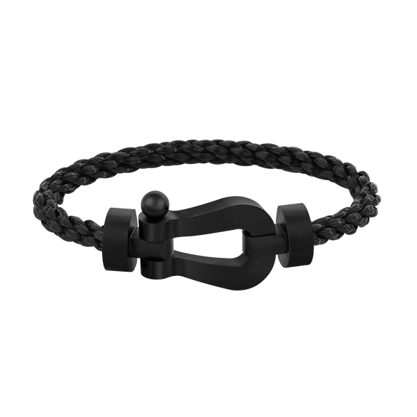 Bracelet cable Force 10 en titane DLC, tr&egrave;s grand mod&egrave;le